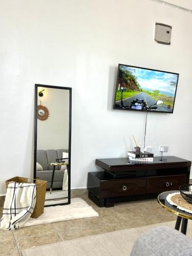 TV/Unterhaltungsangebot in der Unterkunft Dovy 1br Milimani with AC