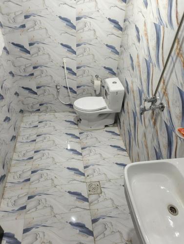 a bathroom with a toilet and a sink at Decent Luxury Continental in Islamabad