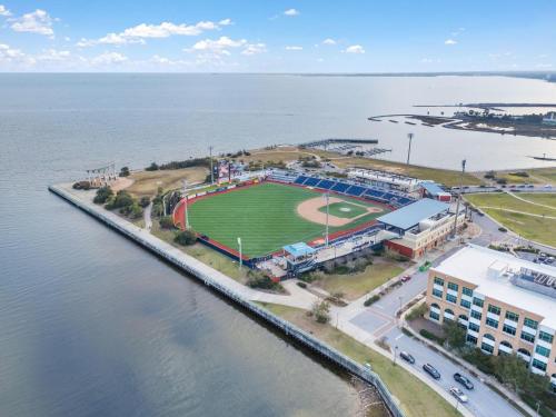 an aerial view of a baseball stadium next to the water at Shipwatch B101 in Perdido Key