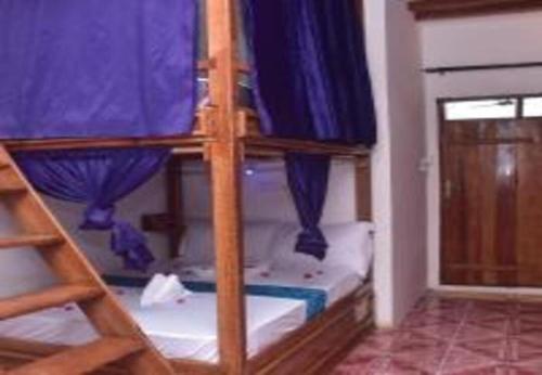 a group of bunk beds in a room at Utulivu Bungalow in Nungwi