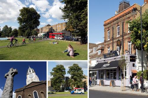 a collage of photos of a city with a clock tower at Madison Hill - White Hill House 5 - 3 bedroom flat in London