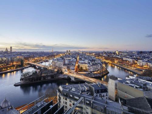 a view of a city with a river and a bridge at SO/ Paris Hotel in Paris