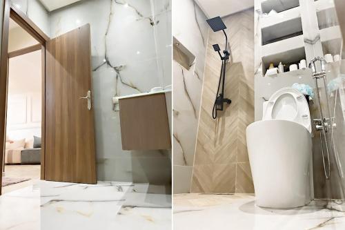 O baie la Modern apartment with pool parking