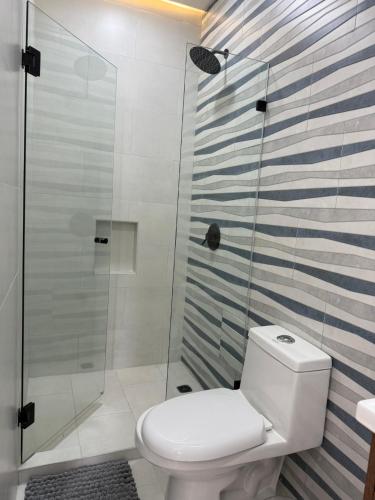 Koupelna v ubytování Sabana Urbana