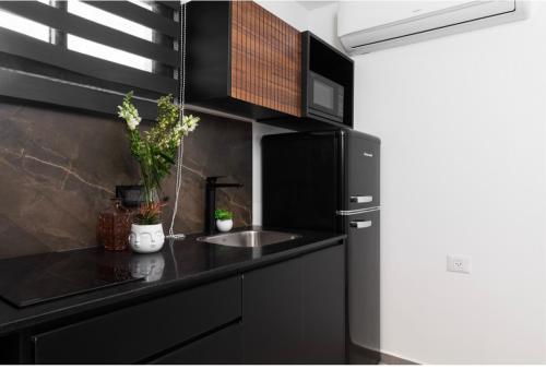 Dapur atau dapur kecil di מיראז דירות נופש