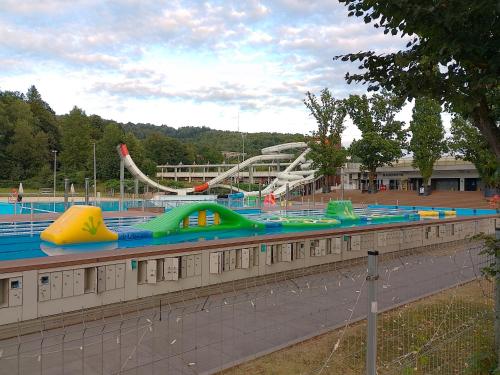 an empty water park with a roller coaster at Apartament Alias in Wisła