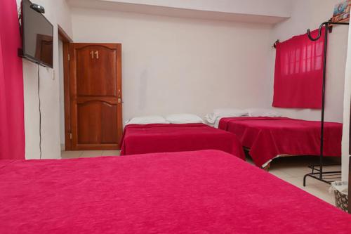 Ένα ή περισσότερα κρεβάτια σε δωμάτιο στο Hotel Bugambilias ciudad valles slp