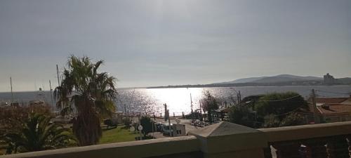 a view of a body of water from a balcony at Cabañas San Jorge in Bella Vista