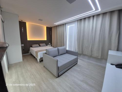 Llit o llits en una habitació de Flat Joia do Tatuapé
