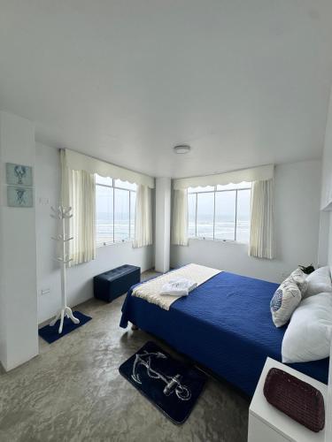 Postel nebo postele na pokoji v ubytování Departamento en Chancay con Vista al Mar y cerca al Megapuerto