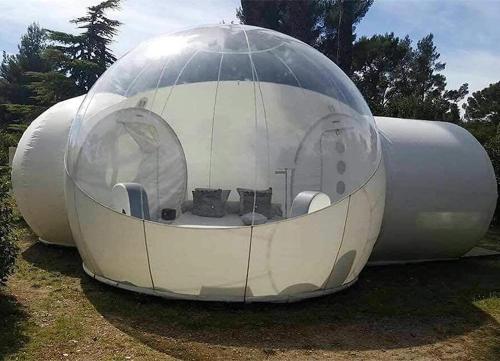 a dome house is sitting in the grass at Quinta da Carolina in Sebolido