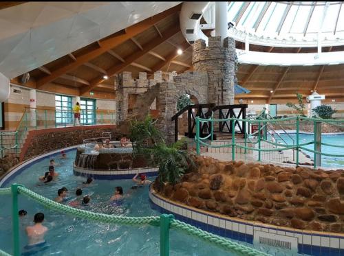 a group of people in a indoor swimming pool at Stunning Waterfront House on Lough Currane Shores in Waterville