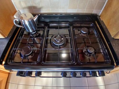 a stove top with a pot on top of it at Oaktree Manor in Castlewellan