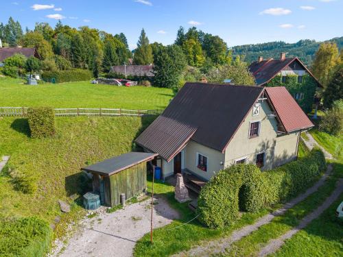 an aerial view of a house in a field at Holiday Home Loukov u Semil by Interhome in Loukov