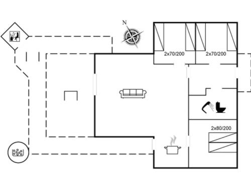 a floor plan of a house at Holiday Home Eli - 1-5km to the fjord by Interhome in Blåvand