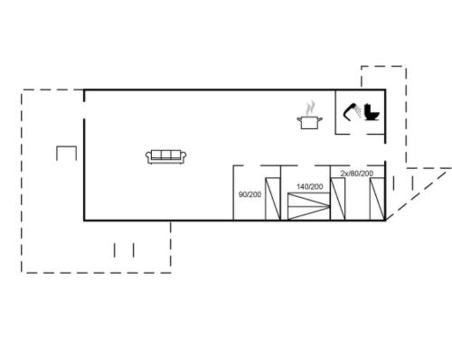 a floor plan of a small house at Holiday Home Radica - 400m from the sea by Interhome in Svaneke