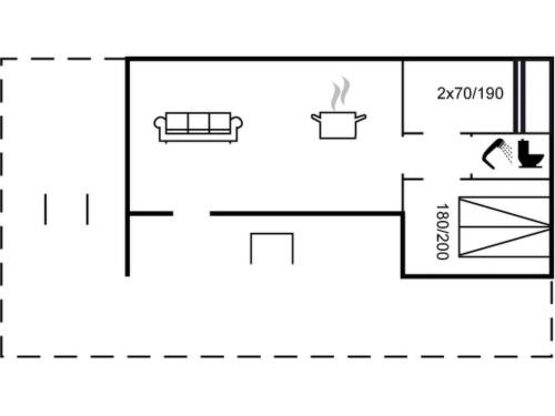 planta de una casa pequeña en Holiday Home Dorthie - 1-7km from the sea by Interhome, en Knebel