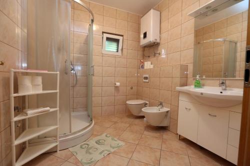 Koupelna v ubytování Apartment Davorka