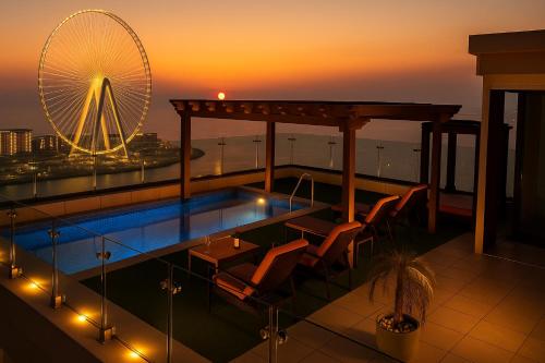 Dubai JBR Amaz Penthouse front sea 5 plus 1 Bdr private Climatized pool