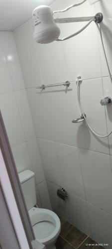 un bagno con wc e doccia di Casa da SU no meio da natureza a Bueno Brandão