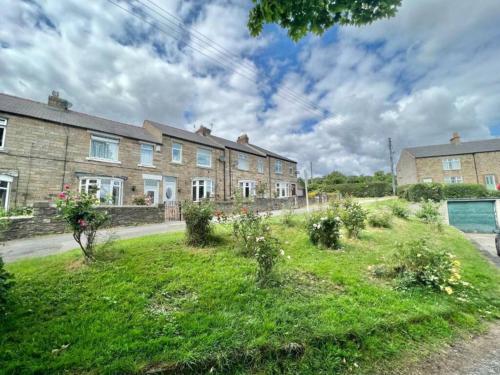 a row of houses on a grassy hill at 7 Western Hill in Frosterley