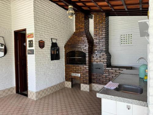 Dapur atau dapur kecil di Recanto do Aconchego
