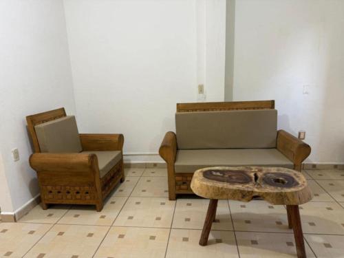 Coin salon dans l'établissement Casa Maya Punta Zicatela