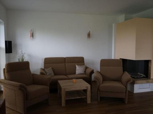 Χώρος καθιστικού στο Holiday home in Vaschvitz with sauna