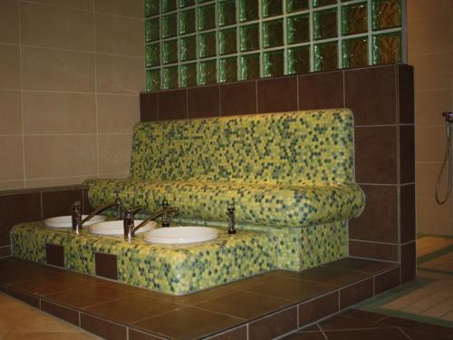 a couch with a sink in a bathroom at Holiday apartment in Baabe with swimming pool in Baabe