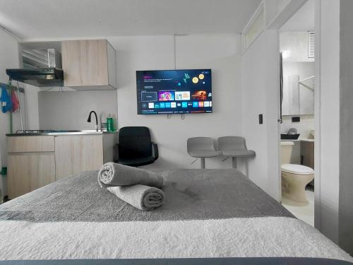 Kuchyň nebo kuchyňský kout v ubytování Estudio cable plaza confort y ubicación ideal