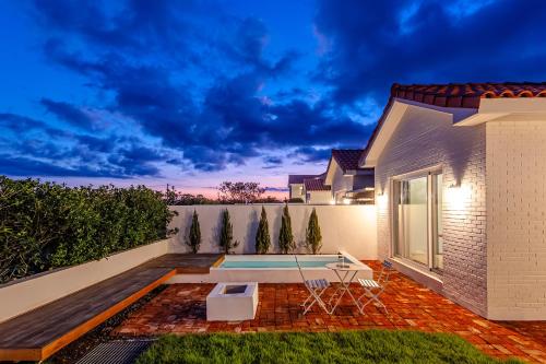 Balkón nebo terasa v ubytování 제주 습작풀빌라, jeju seubjag poolvilla