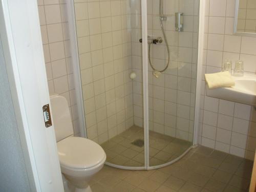 
Et badeværelse på Hotel Nordborg Sø
