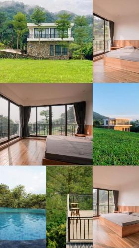 a collage of different pictures of a house at Sunny Camping Sóc Sơn in Sóc Sơn