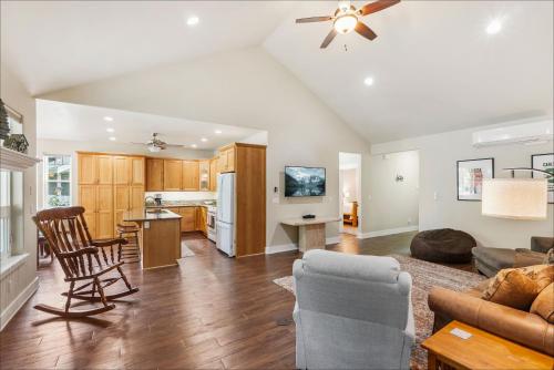 a living room with a couch and a table at Dover Bay in Dover
