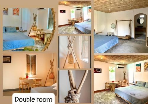 a collage of photos of a hotel room at Ong Lang Cozy House with pool - 500m to the beach in Phu Quoc
