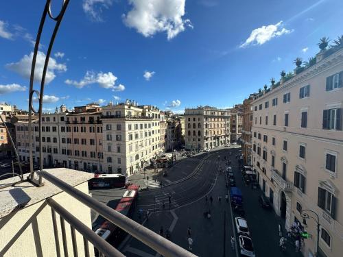 a view of a street in a city with buildings at Torre Argentina Relais - Residenze di Charme in Rome