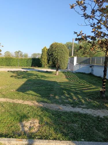 a large yard with a fence and a tree at Home Imele in Villa San Sebastiano