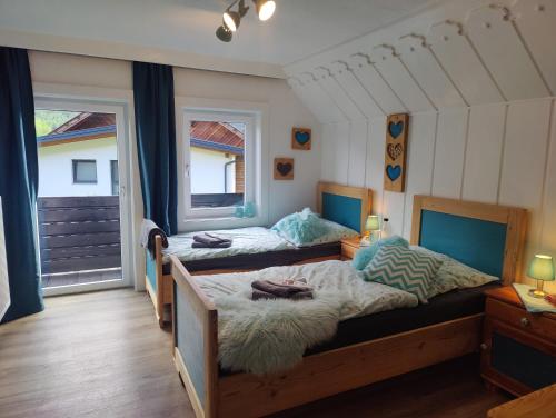 Katil atau katil-katil dalam bilik di Ferienwohnung Bergglück im Mölltal