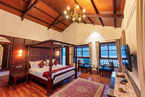 Postel nebo postele na pokoji v ubytování Nishigandha Jal Mahal Resort