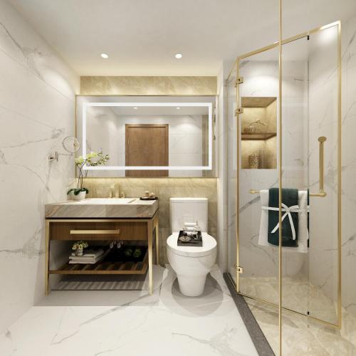 a bathroom with a toilet and a sink and a shower at Hotel Grand Villa Palce Near New Delhi IGI Airport in New Delhi