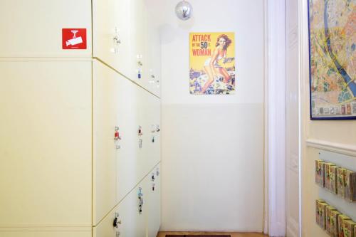 a hallway with a staircase with pinwheels at Maverick Downtown in Budapest