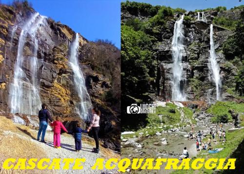 a group of people standing in front of a waterfall at LUKAS HOME CON IL CUORE Appartamento 3 camere al piano terra e appartamento 1 camera in taverna in Merone
