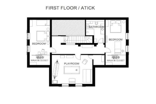 a floor plan of the first floor of a house at Holiday Home in Bunjevci with Sauna & Garden in Vrbovsko