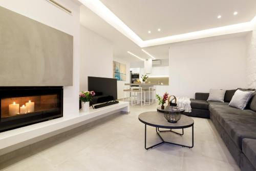 Χώρος καθιστικού στο IL SOGNO VILLAS Paros