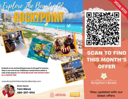 a flyer for the rockypoint resort with a puzzle screenshot at Rocky Point Casa Mango w Pool Walk to Beach in Ciudad Constitución