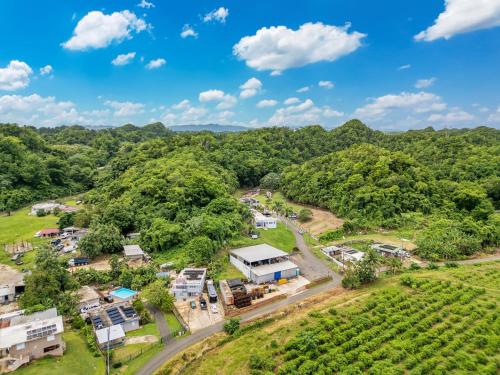 an aerial view of a village in the middle of a forest at Hacienda M&B Perfect for Groups, with Pool and Spacious Patio in Vega Baja