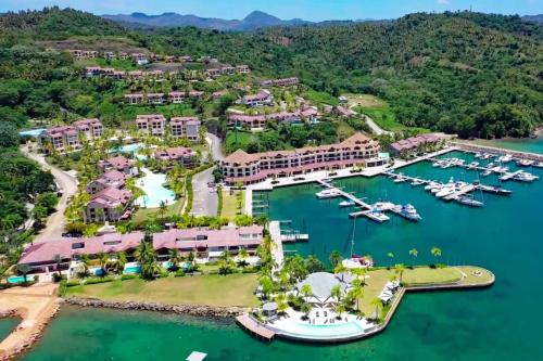 an aerial view of the marina at the resort at Samana Ocean View Villa in Los Grini