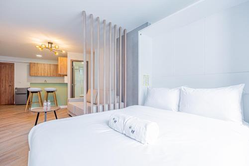 Wonderful Loft in Casco Viejoにあるベッド