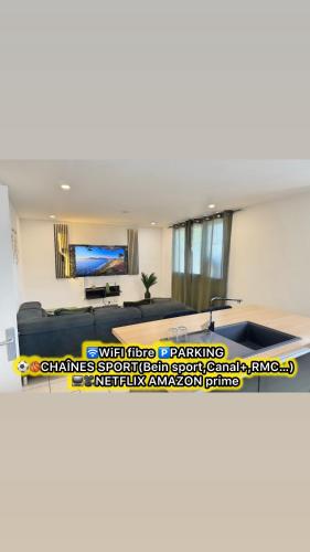 Appartement moderne calme 2 chambres WIFI fibre bein sport canal foot rmc netflix GRENOBLE