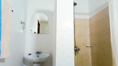 a bathroom with a toilet and a sink and a shower at LUSHOTO EXECUTIVE LODGE in Lushoto